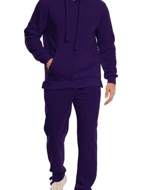 Men's Deep Purple Fleece Jogger Pants